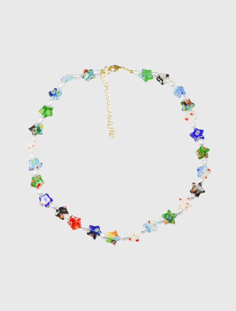 AWE Colorful Flower Star Pearl Necklace | Face 3 Face