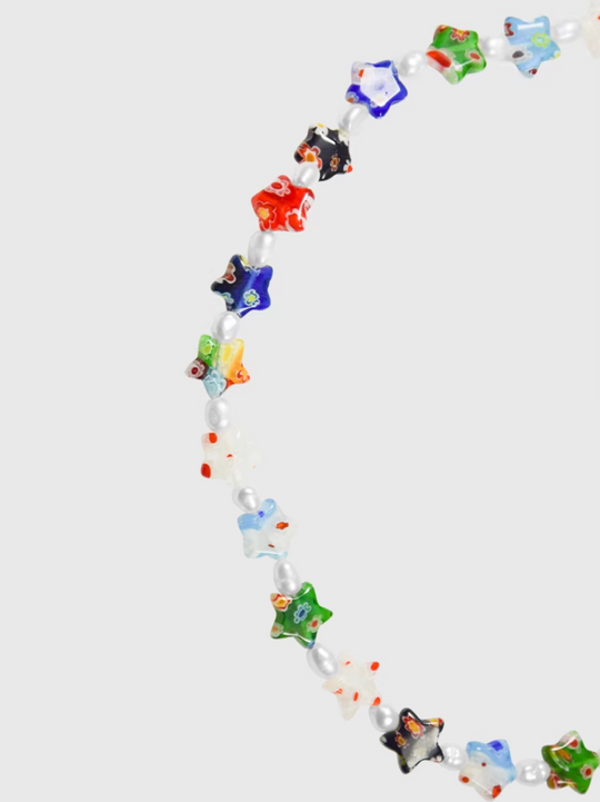 AWE Colorful Flower Star Pearl Necklace | Face 3 Face