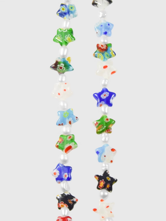 AWE Colorful Flower Star Pearl Necklace | Face 3 Face