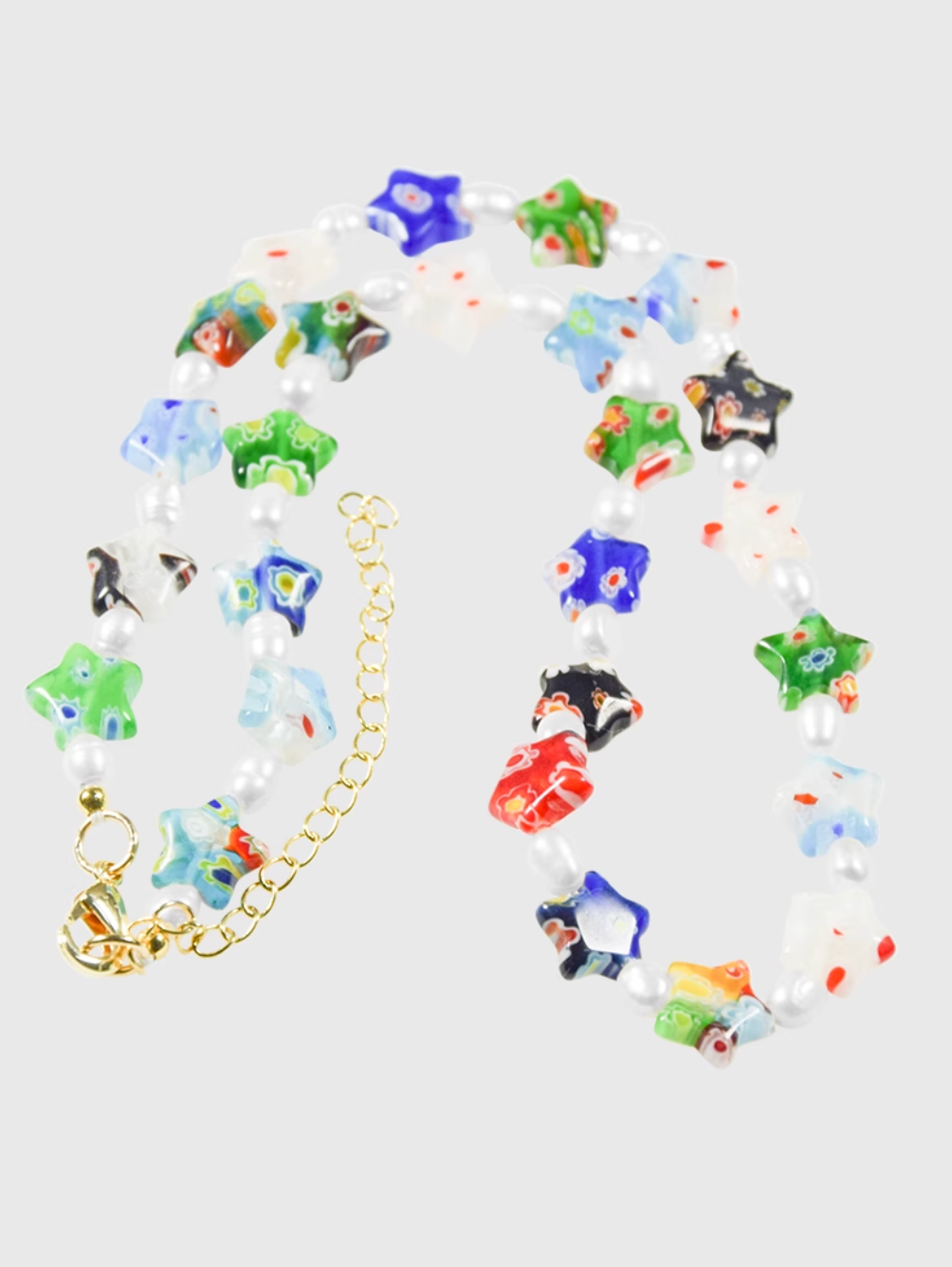 AWE Colorful Flower Star Pearl Necklace | Face 3 Face
