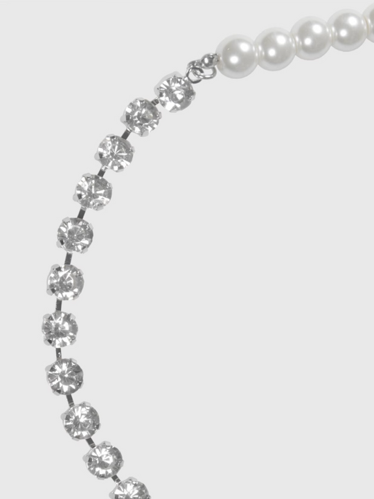 AWE Pearl Rhinestone Chain Necklace | Face 3 Face