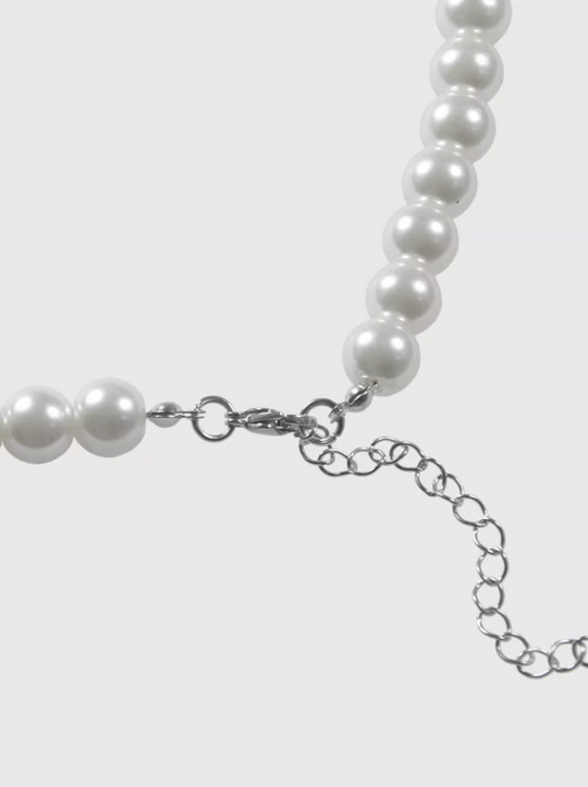 AWE Pearl Rhinestone Chain Necklace | Face 3 Face