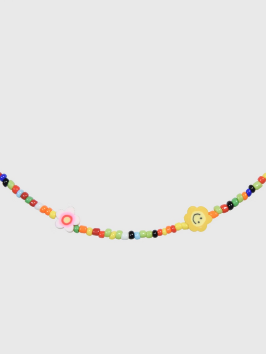 AWE Colorful Bead Smiley Flower Necklace | Face 3 Face