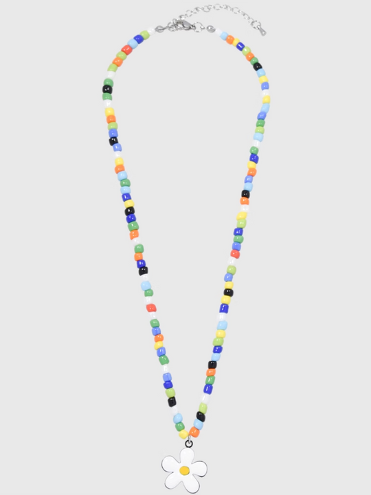 AWE Colorful Beaded Sunflower Necklace | Face 3 Face