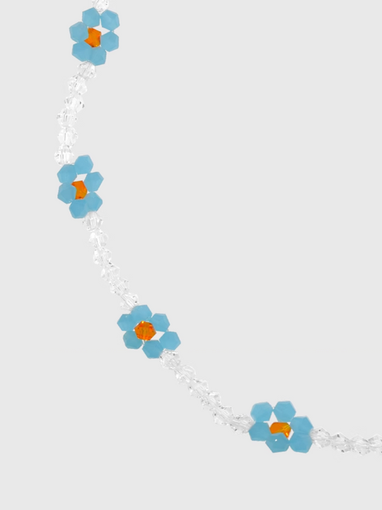 AWE Crystal Beaded Flower Necklace | Face 3 Face