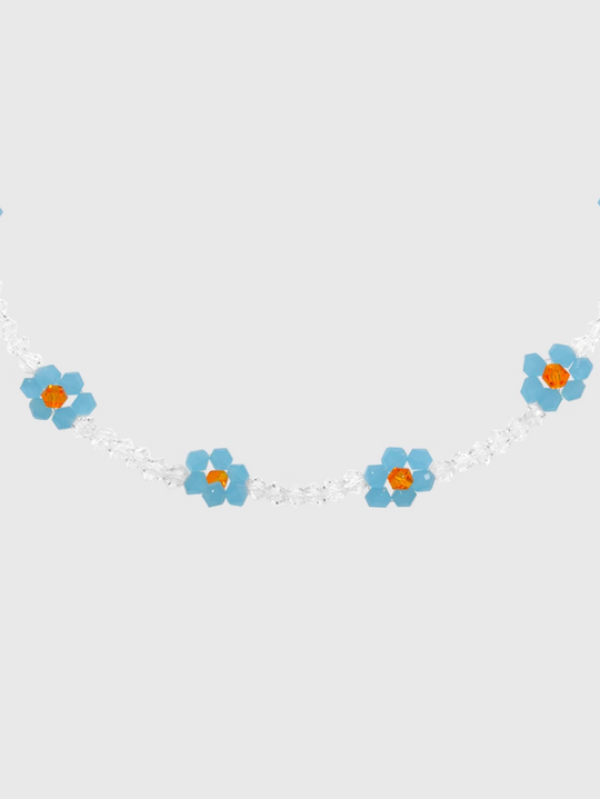 AWE Crystal Beaded Flower Necklace | Face 3 Face