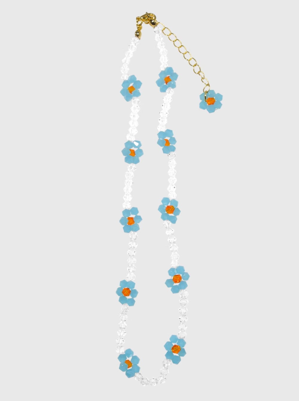 AWE Crystal Beaded Flower Necklace | Face 3 Face