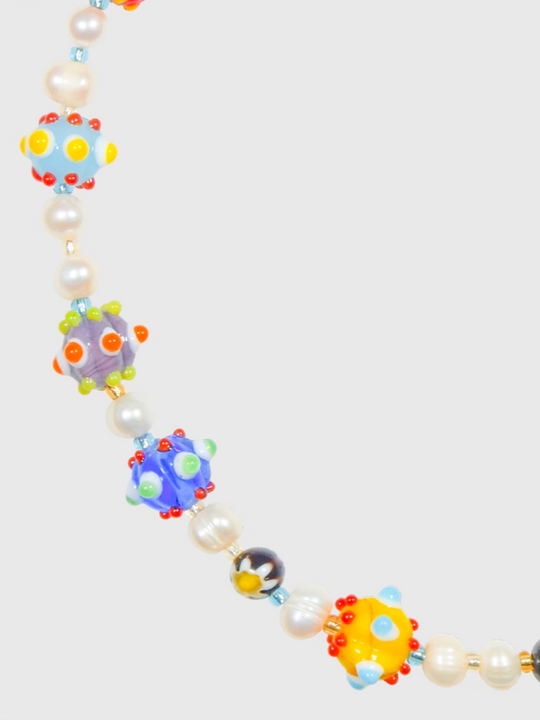 AWE Colorful Love Heart Beaded Pearl Necklace | Face 3 Face