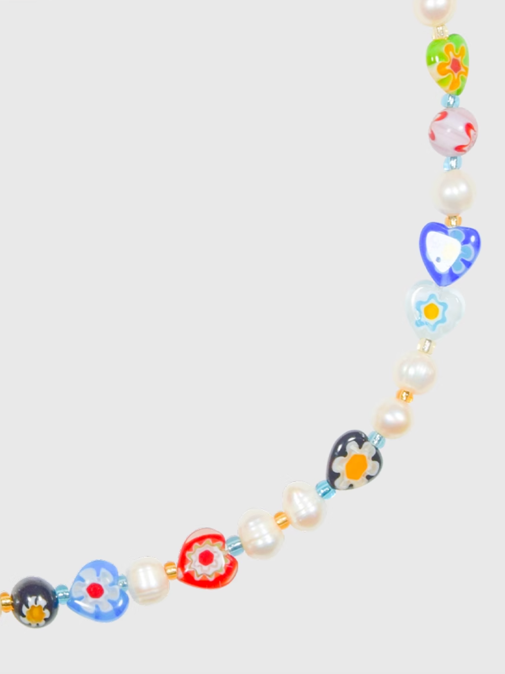 AWE Colorful Love Heart Beaded Pearl Necklace | Face 3 Face