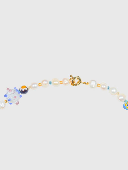 AWE Colorful Love Heart Beaded Pearl Necklace | Face 3 Face