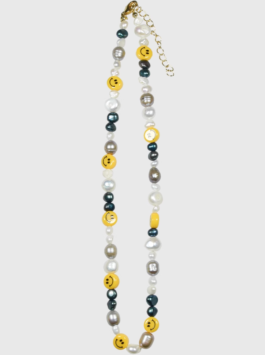 AWE Smiley Face Beaded Pearl Necklace | Face 3 Face
