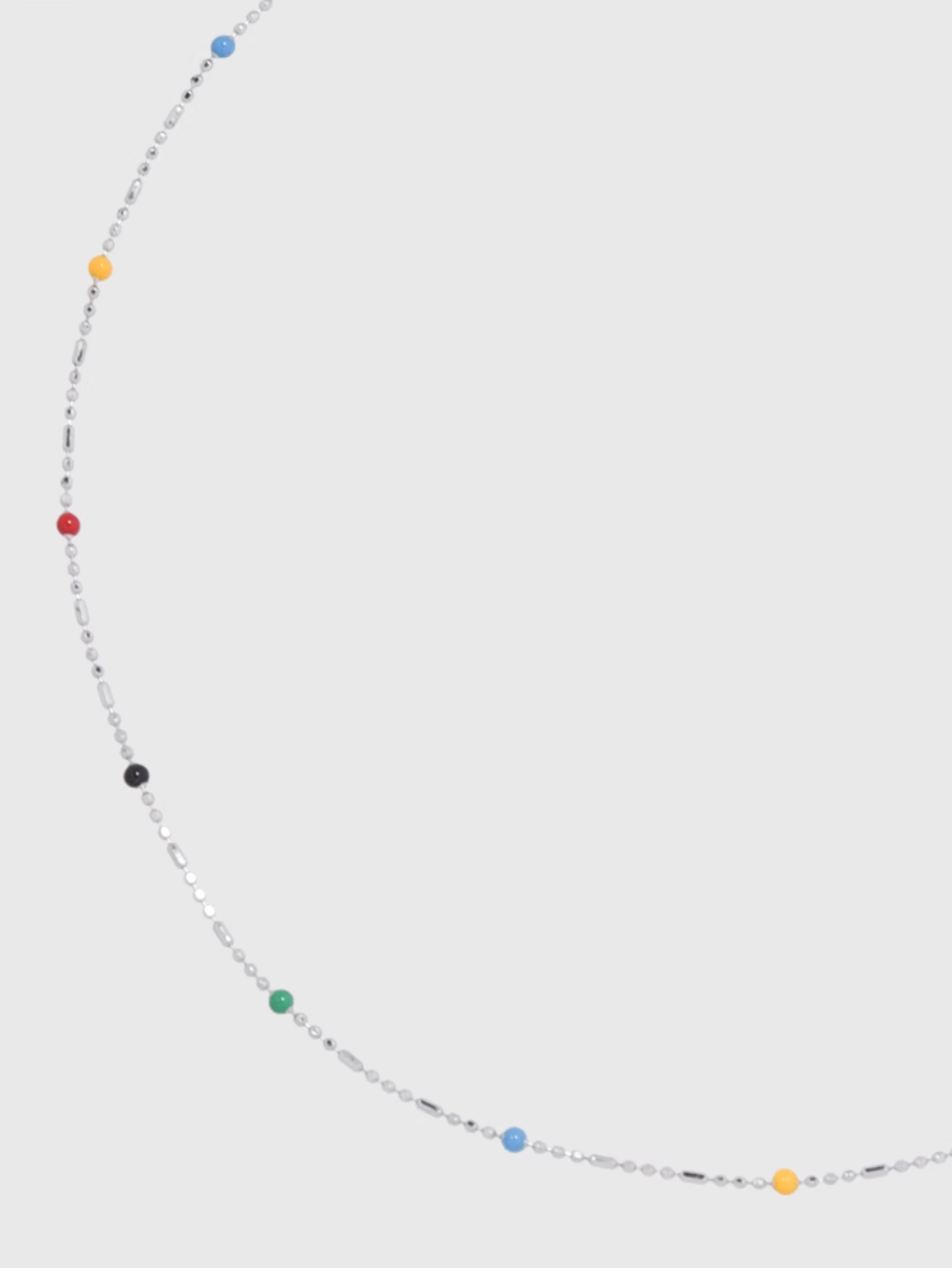 AWE Rainbow Bean Silver Beaded Chain Necklace | Face 3 Face