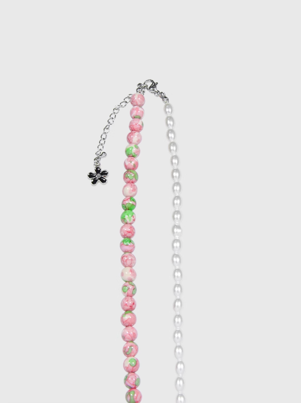 AWE Black Sunflower Pendant Stone Pearl Chain Necklace | Face 3 Face