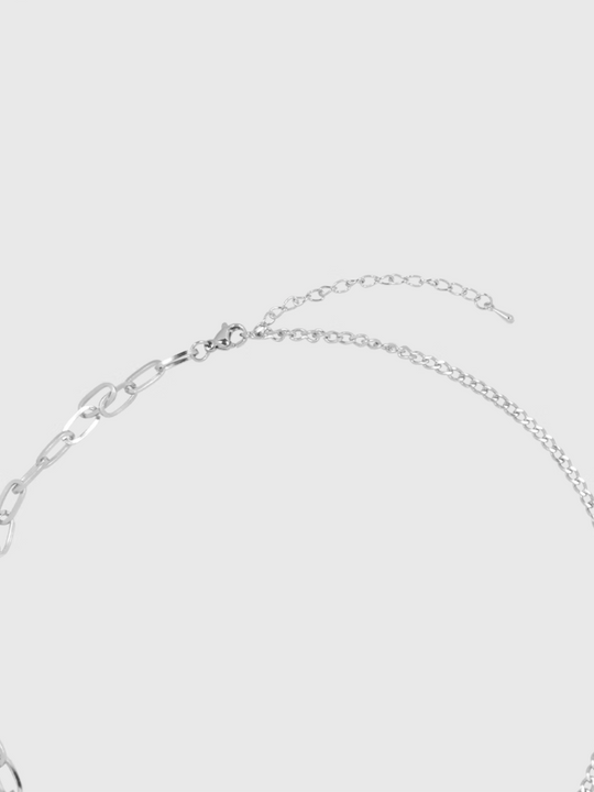 AWE Diamond Pin Black Heart Chain Necklace | Face 3 Face