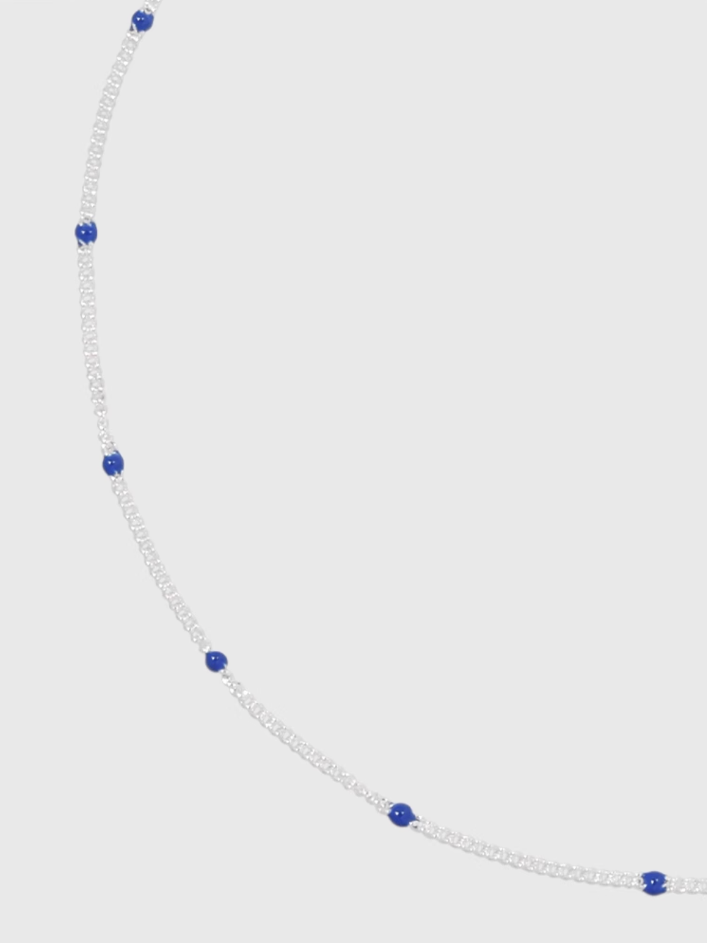 AWE Blue Bean Silver Chain Necklace | Face 3 Face