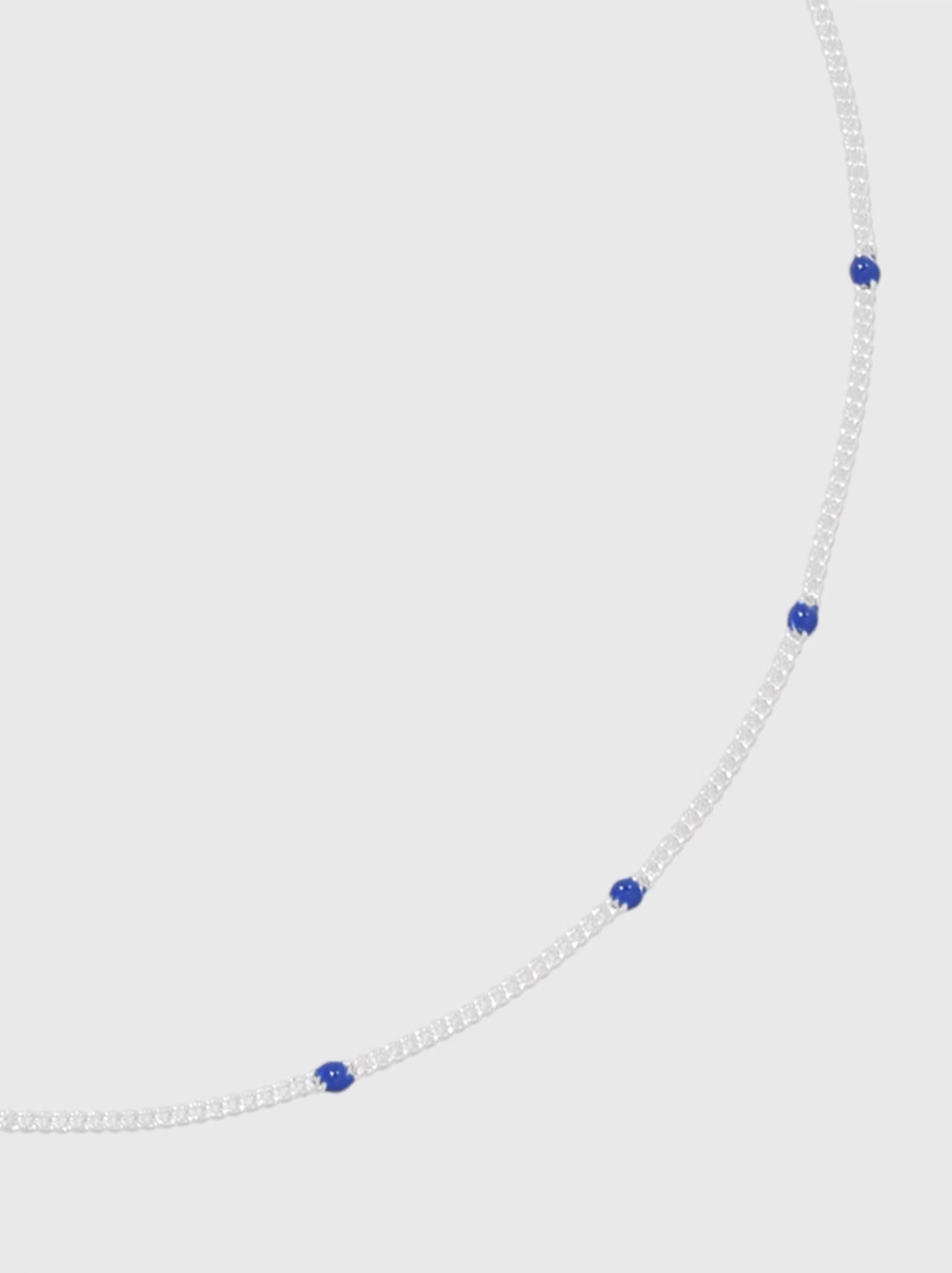 AWE Blue Bean Silver Chain Necklace | Face 3 Face