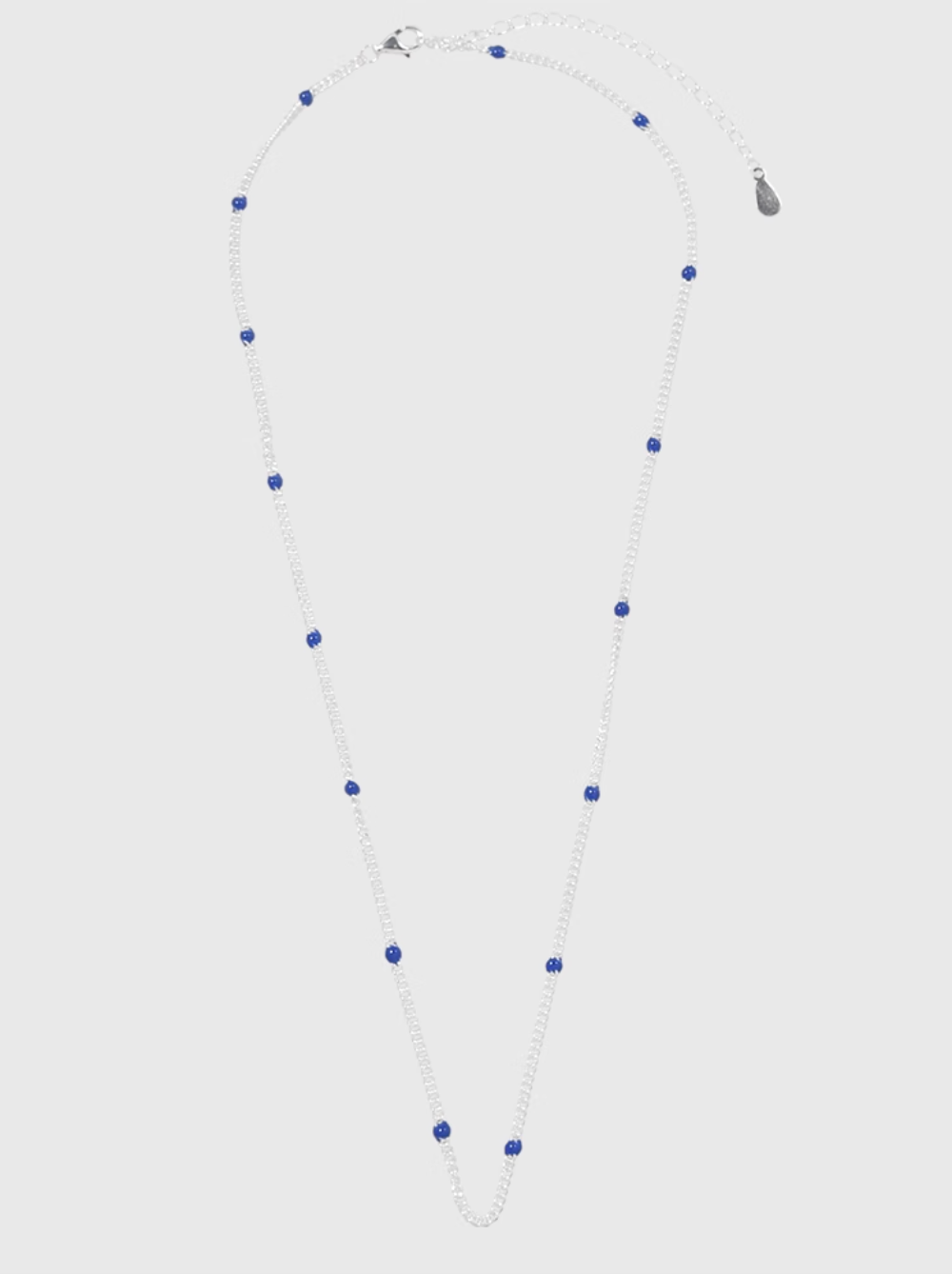 AWE Blue Bean Silver Chain Necklace | Face 3 Face