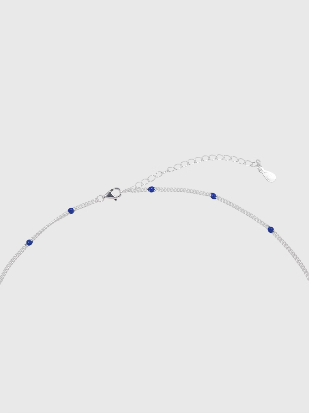 AWE Blue Bean Silver Chain Necklace | Face 3 Face