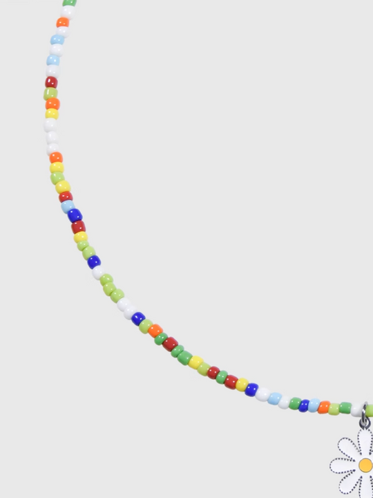 AWE Colorful Beaded Daisy Necklace | Face 3 Face