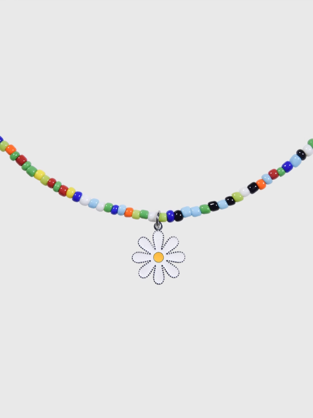 AWE Colorful Beaded Daisy Necklace | Face 3 Face