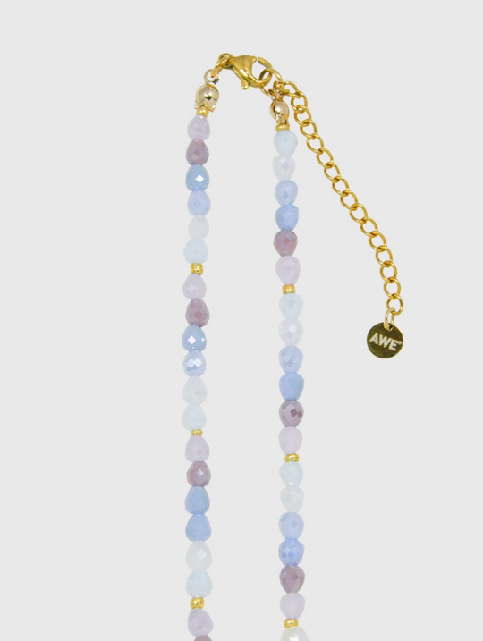 AWE Crystal Beaded Pearl Daisy Necklace | Face 3 Face