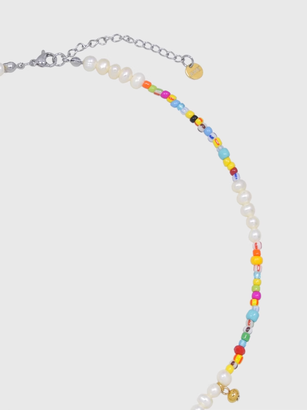 AWE AE Word Charm Color Beaded Pearl Necklace | Face 3 Face