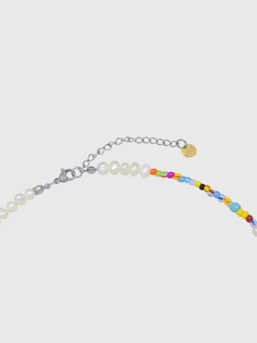 AWE AE Word Charm Color Beaded Pearl Necklace | Face 3 Face