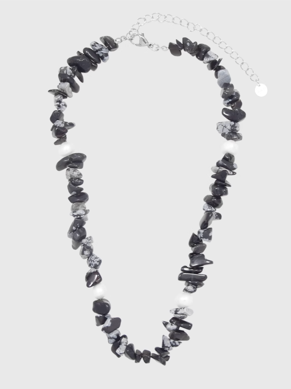 AWE Black Crushed Stone Pearl Beaded Necklace | Face 3 Face
