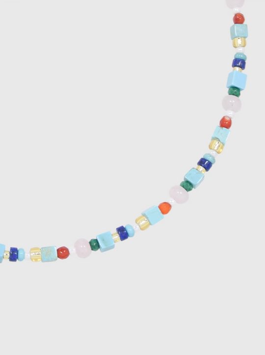 AWE Blue Waves Turquoise Beaded Necklace | Face 3 Face