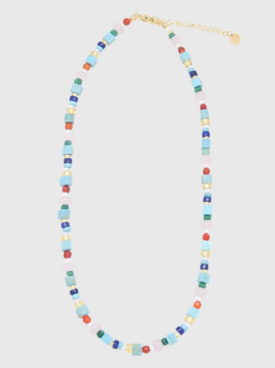 AWE Blue Waves Turquoise Beaded Necklace | Face 3 Face