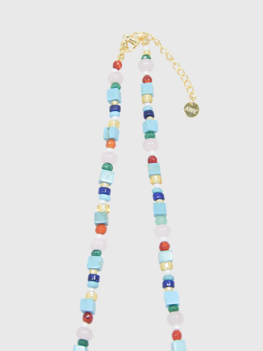 AWE Blue Waves Turquoise Beaded Necklace | Face 3 Face