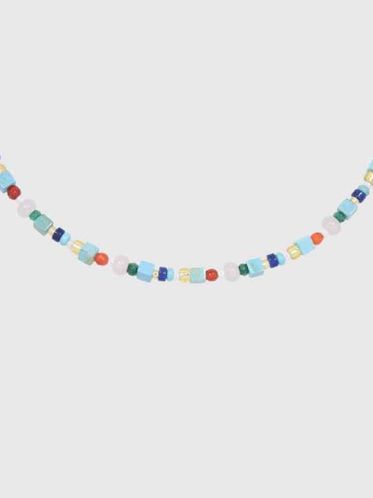 AWE Blue Waves Turquoise Beaded Necklace | Face 3 Face