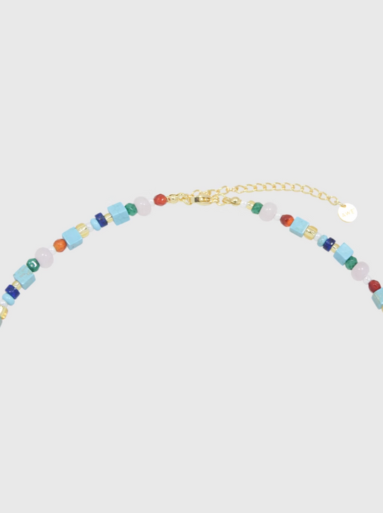 AWE Blue Waves Turquoise Beaded Necklace | Face 3 Face