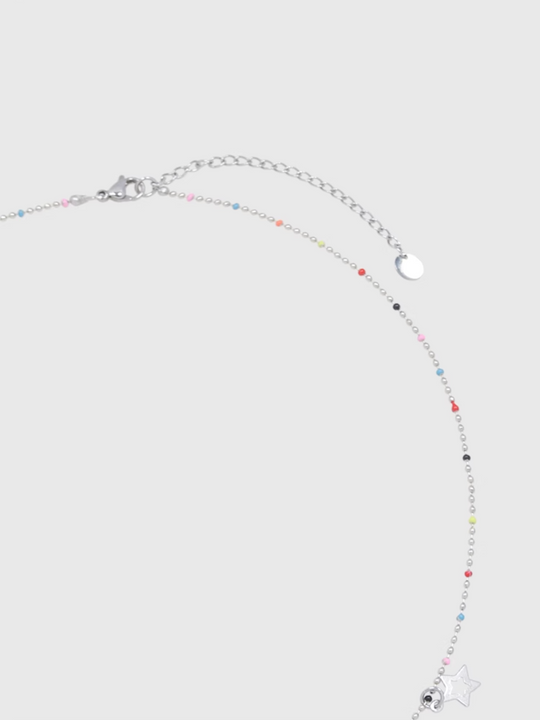 AWE Stars Charm Rainbow Beans Chain Necklace | Face 3 Face