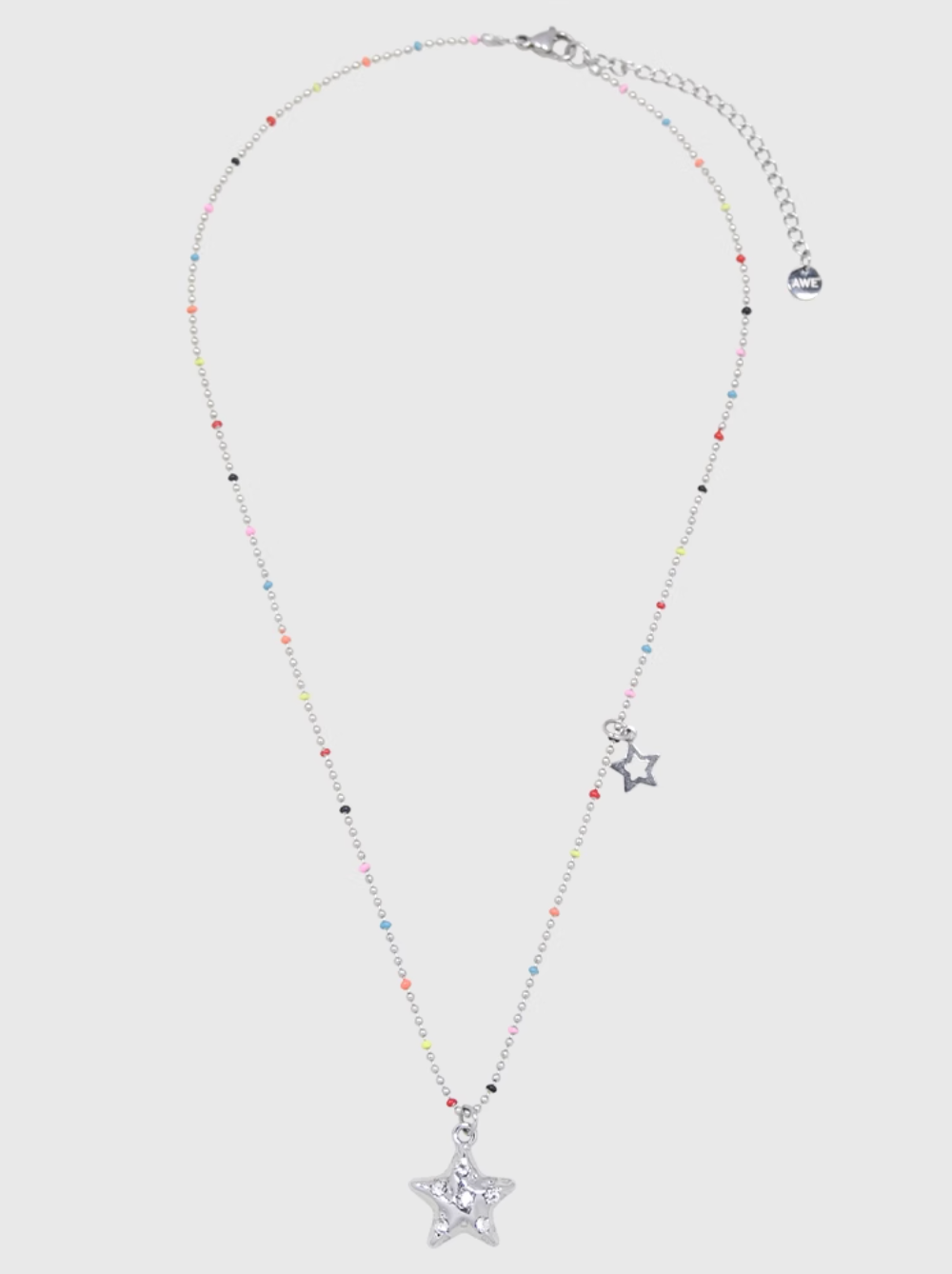 AWE Stars Charm Rainbow Beans Chain Necklace | Face 3 Face
