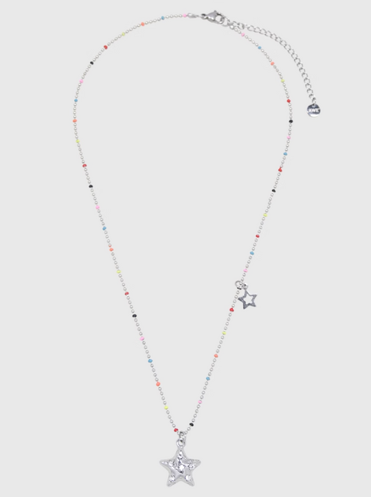 AWE Stars Charm Rainbow Beans Chain Necklace | Face 3 Face