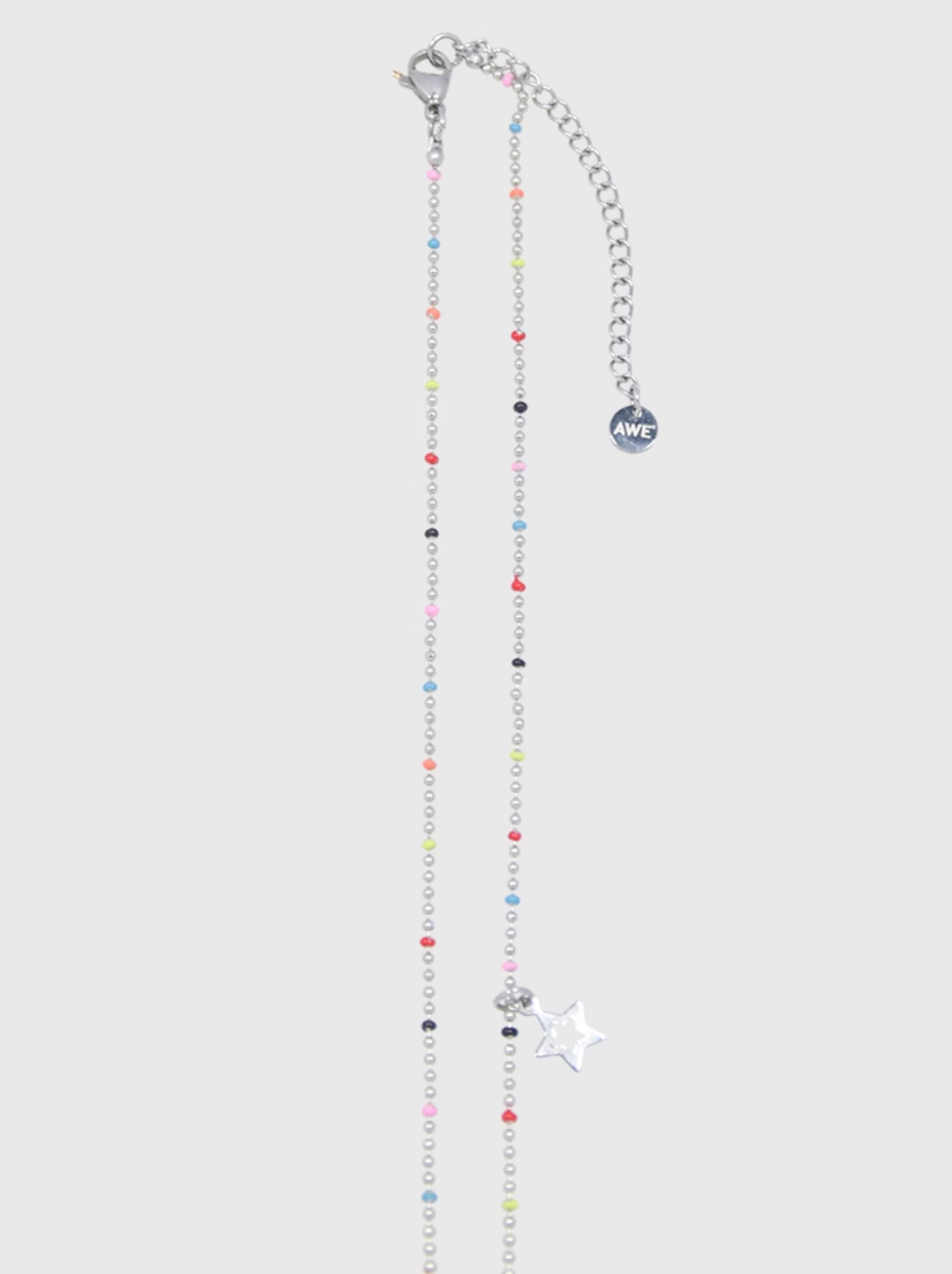 AWE Stars Charm Rainbow Beans Chain Necklace | Face 3 Face