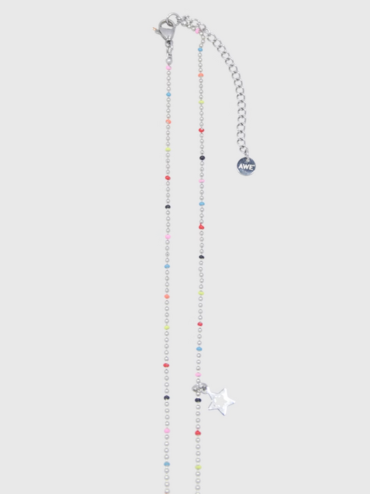 AWE Stars Charm Rainbow Beans Chain Necklace | Face 3 Face