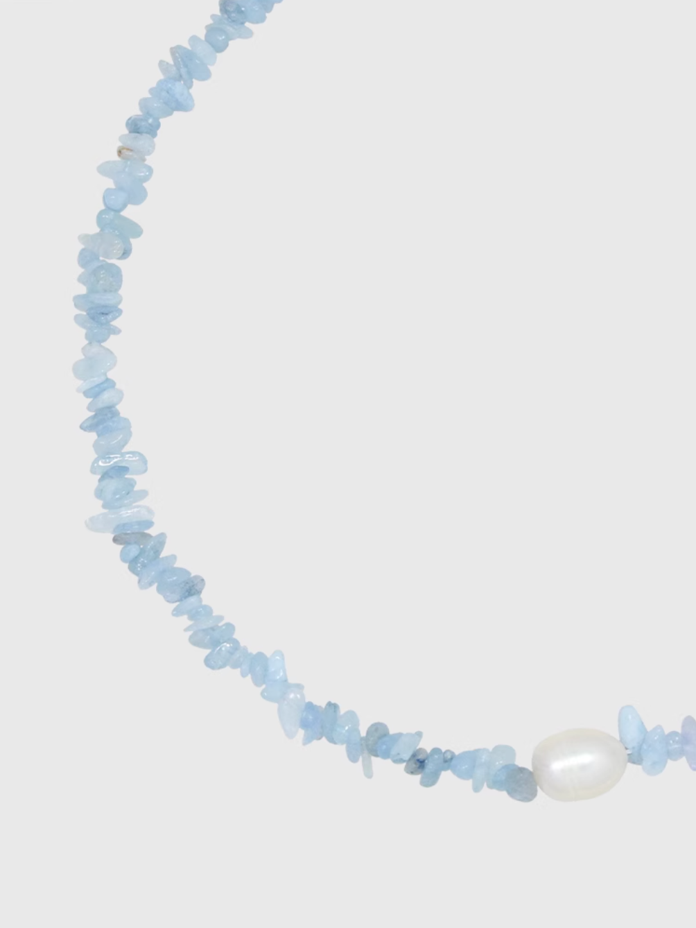 AWE Aquamarine Crushed Stone Pearl Necklace | Face 3 Face