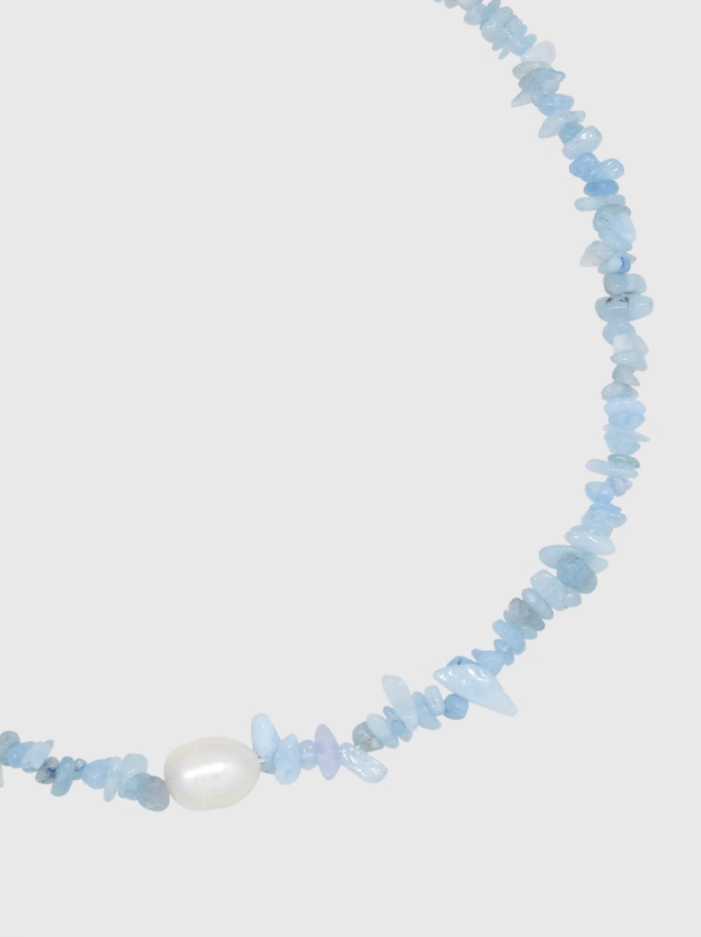 AWE Aquamarine Crushed Stone Pearl Necklace | Face 3 Face