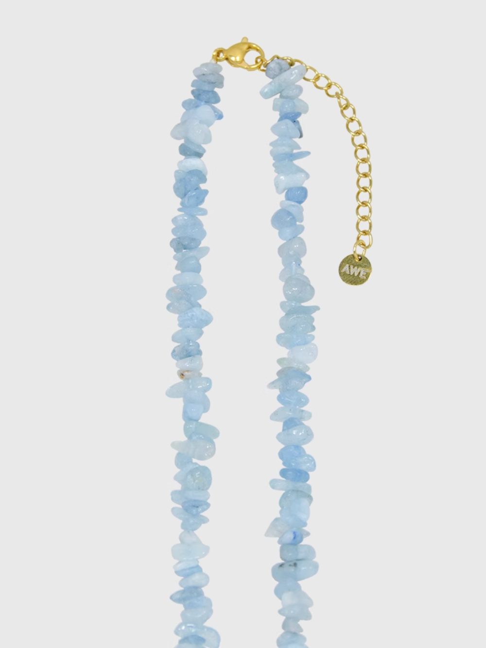 AWE Aquamarine Crushed Stone Pearl Necklace | Face 3 Face