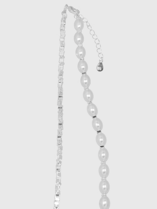 AWE Silver Pearl Balloon Dog Charm Necklace | Face 3 Face