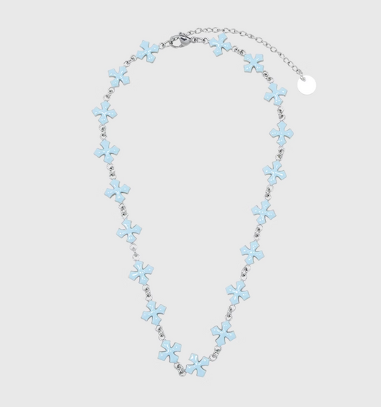 AWE Blue Cross Luxury Chain Necklace | Face 3 Face