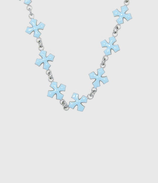 AWE Blue Cross Luxury Chain Necklace | Face 3 Face