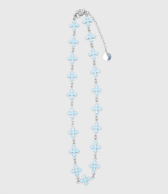 AWE Blue Cross Luxury Chain Necklace | Face 3 Face