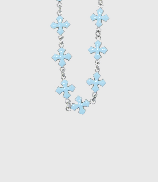 AWE Blue Cross Luxury Chain Necklace | Face 3 Face