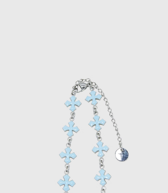 AWE Blue Cross Luxury Chain Necklace | Face 3 Face
