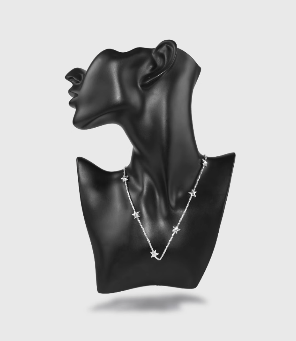 AWE Silver Star Chain Necklace | Face 3 Face