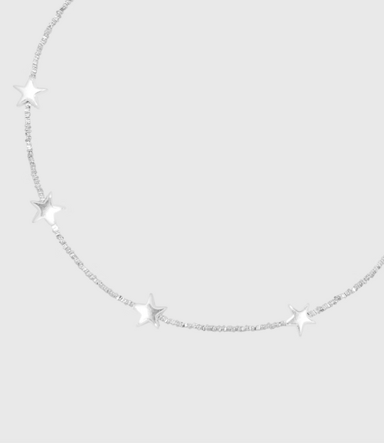 AWE Silver Star Chain Necklace | Face 3 Face