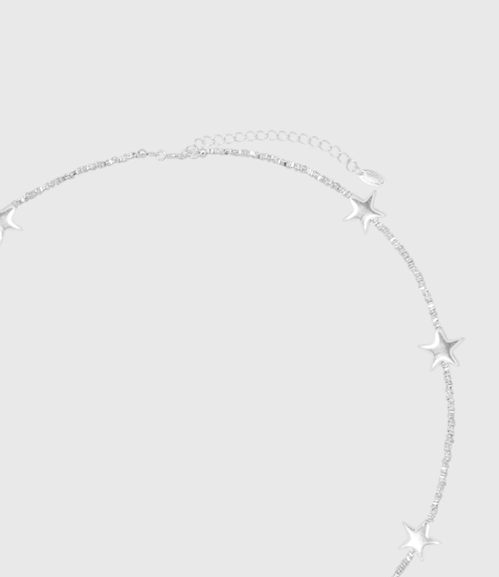 AWE Silver Star Chain Necklace | Face 3 Face